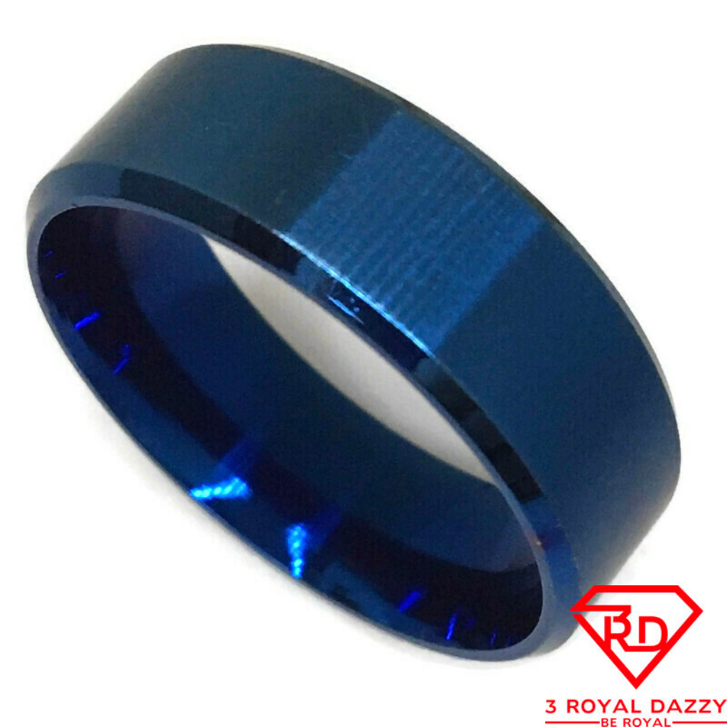 Blue Ring Smooth Blue Gold On Steel Size 12 30$